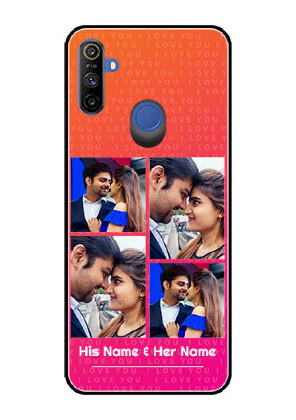 Narzo 20A Custom Glass Phone Case  - I Love You Pink Design