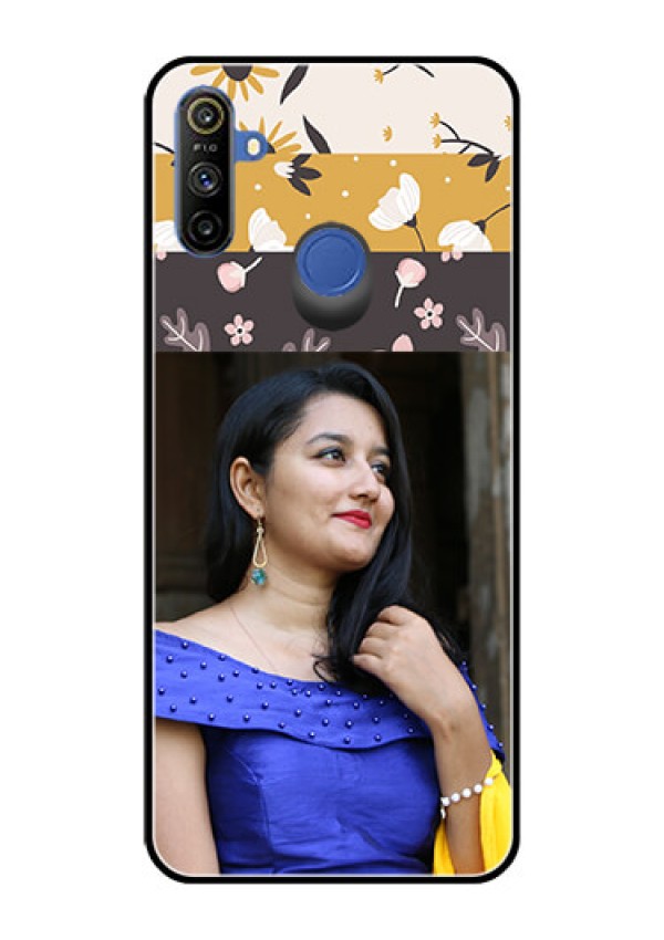Narzo 20A Custom Glass Phone Case  - Stylish Floral Design