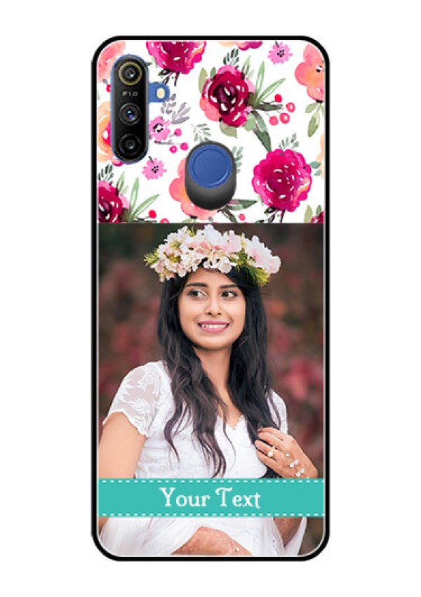 Narzo 20A Custom Glass Phone Case  - Watercolor Floral Design