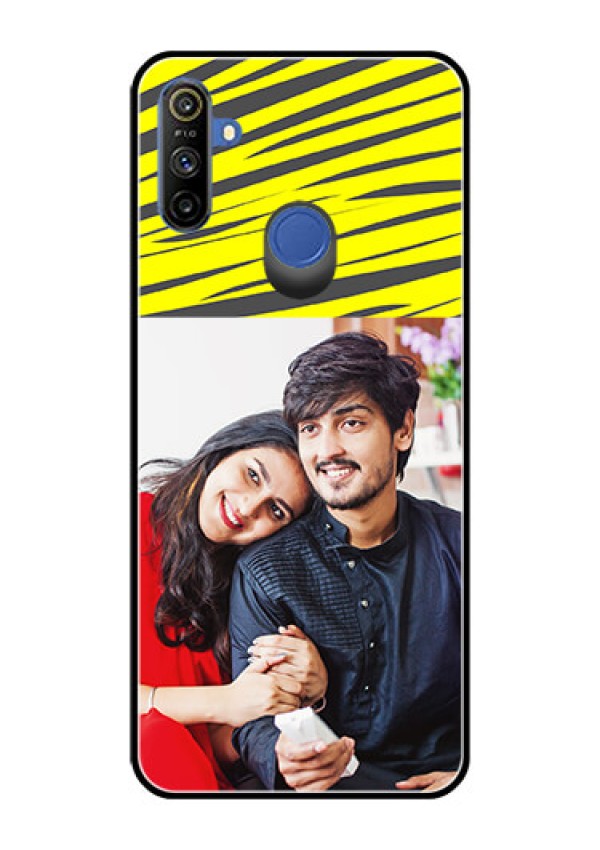Narzo 20A Photo Printing on Glass Case  - Yellow Abstract Design