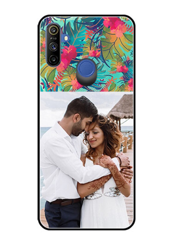 Narzo 20A Photo Printing on Glass Case  - Watercolor Floral Design
