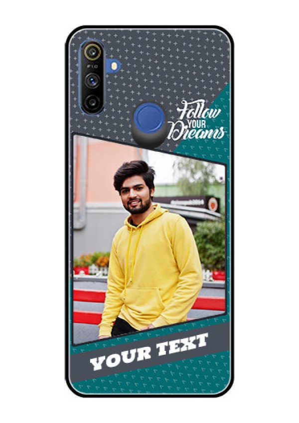 Narzo 20A Personalized Glass Phone Case  - Background Pattern Design with Quote