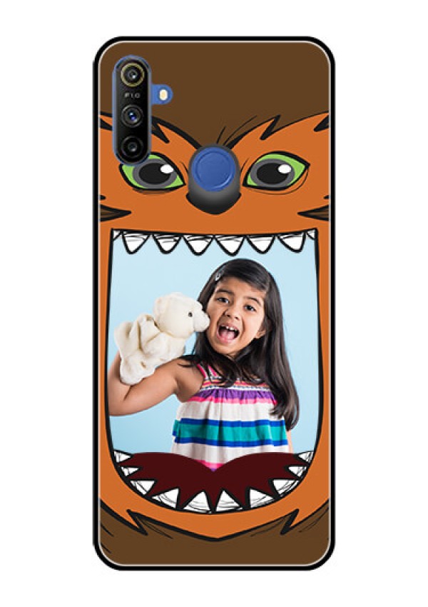 Narzo 20A Photo Printing on Glass Case  - Owl Monster Back Case Design