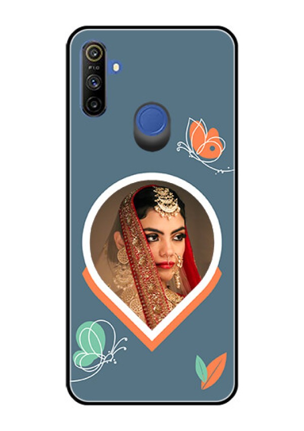 Narzo 20A Custom Glass Mobile Case - Droplet Butterflies Design