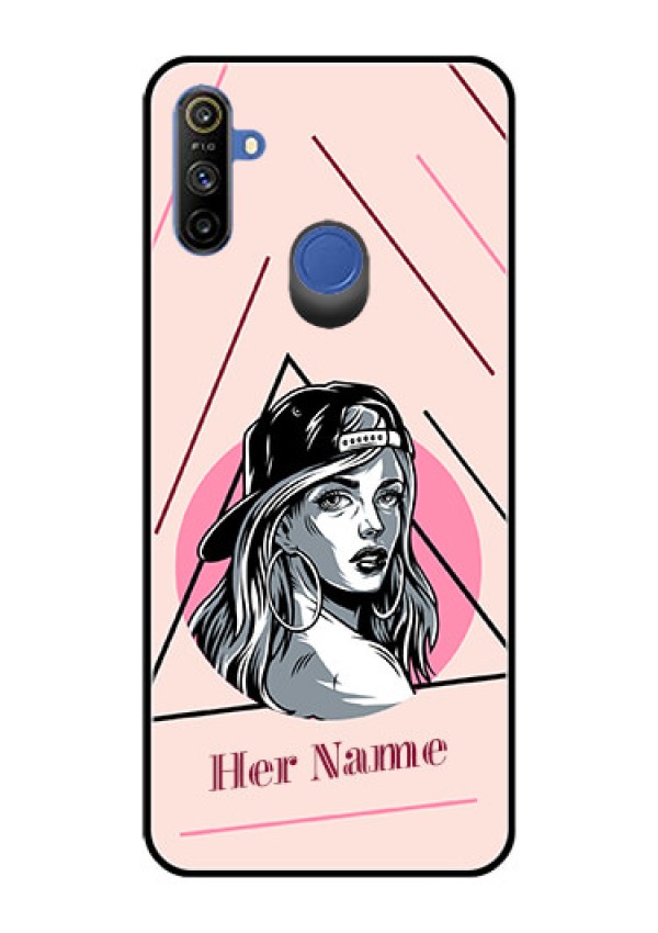 Narzo 20A Personalized Glass Phone Case - Rockstar Girl Design