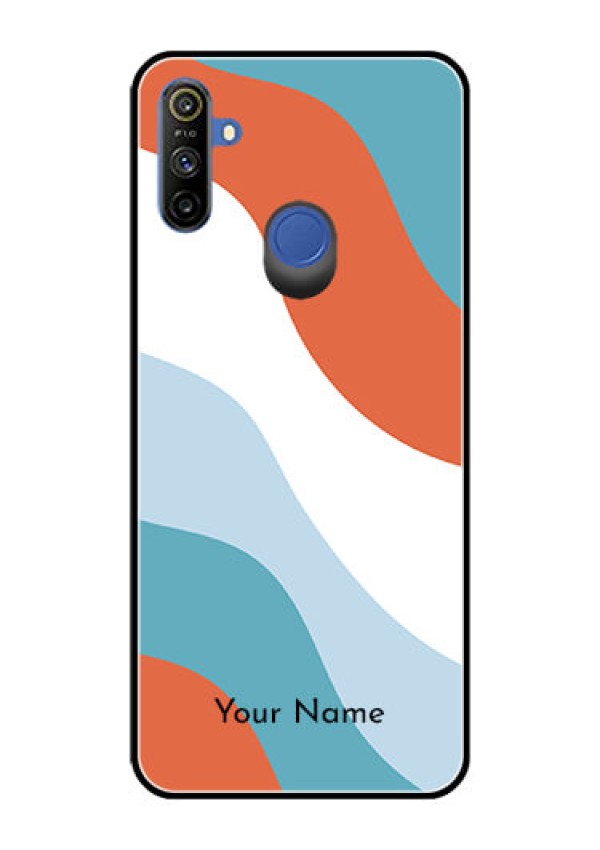 Narzo 20A Custom Glass Mobile Case - coloured Waves Design