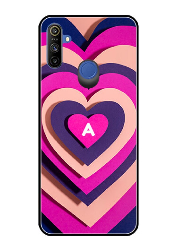Narzo 20A Custom Glass Mobile Case - Cute Heart Pattern Design