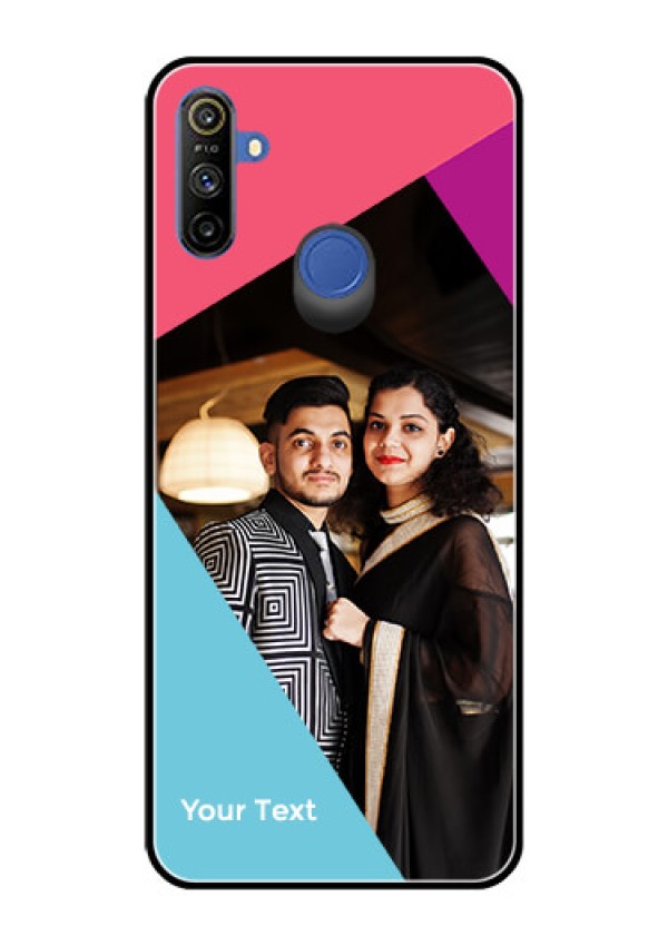 Narzo 20A Custom Glass Mobile Case - Stacked Triple colour Design