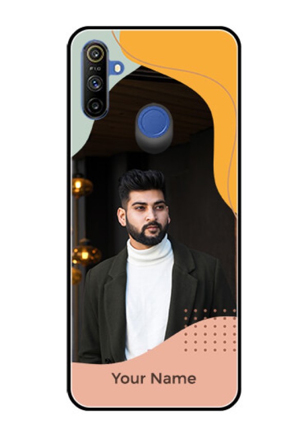 Narzo 20A Personalized Glass Phone Case - Tri-coloured overlay design