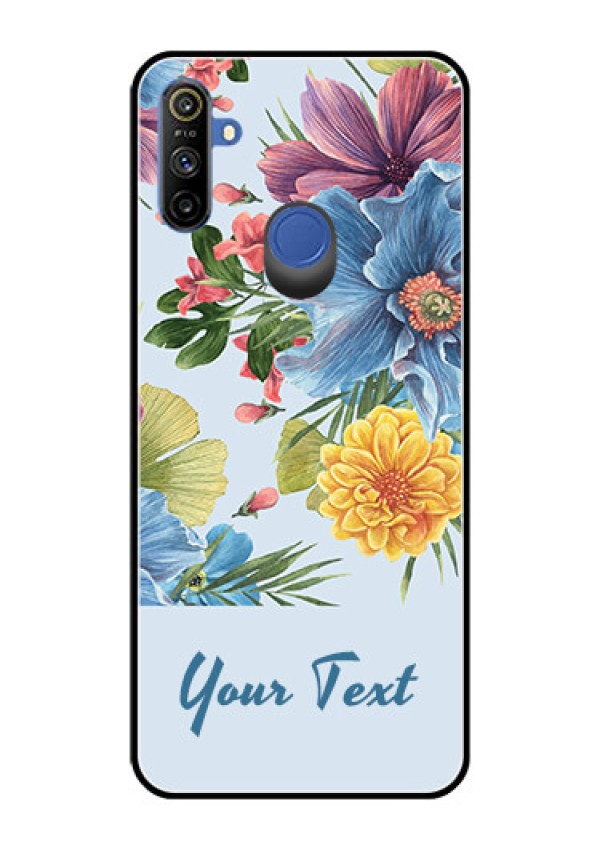 Narzo 20A Custom Glass Mobile Case - Stunning Watercolored Flowers Painting Design