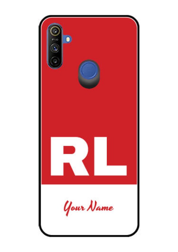 Narzo 20A Personalized Glass Phone Case - dual tone custom text Design