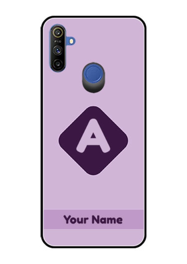 Narzo 20A Custom Glass Mobile Case - Custom Letter in curved badge Design