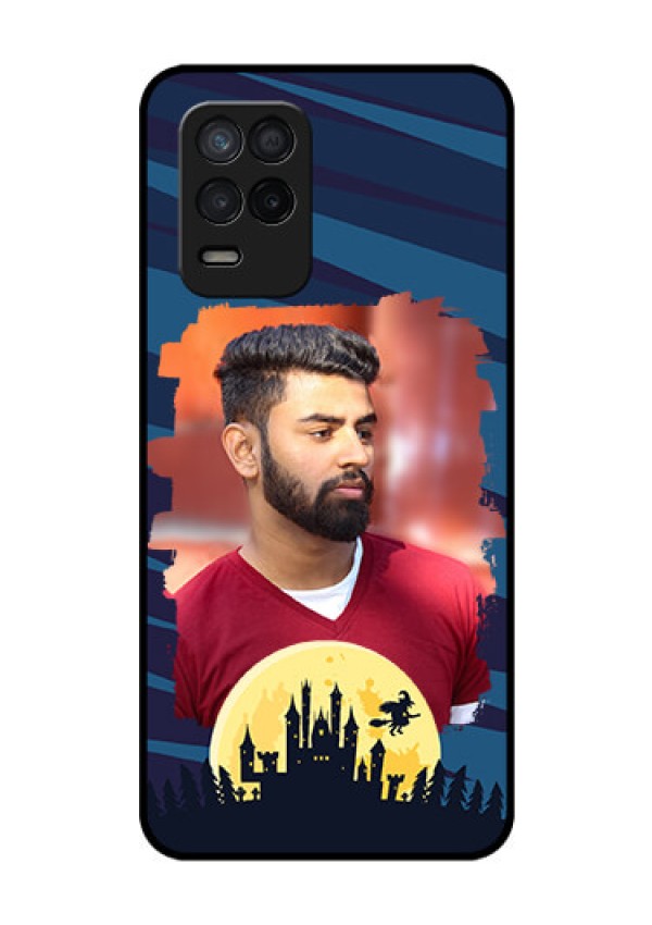 Realme Narzo 30 5G Photo Printing on Glass Case - Halloween Witch Design 