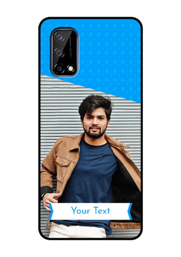 Realme Narzo 30 Pro 5G Photo Printing on Glass Case - Simple Blue Color Design