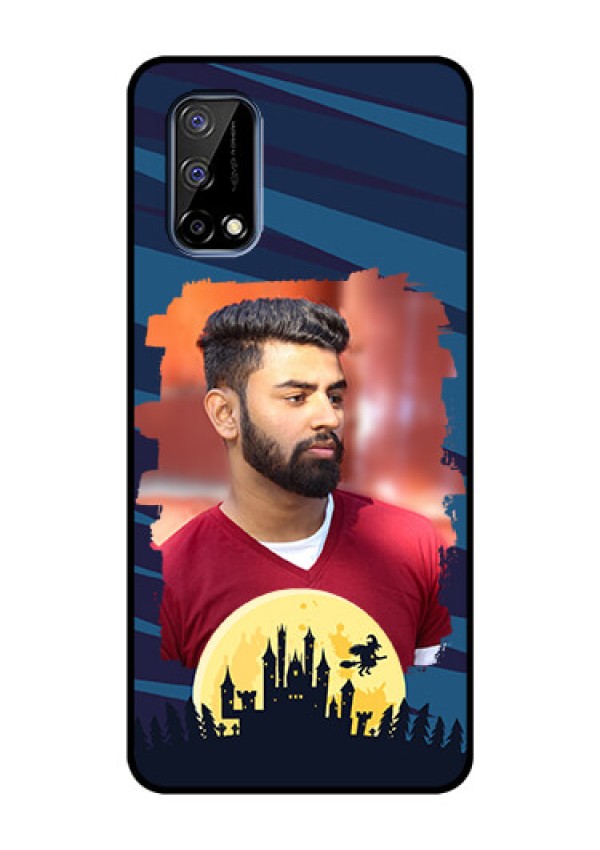 Realme Narzo 30 Pro 5G Photo Printing on Glass Case - Halloween Witch Design 