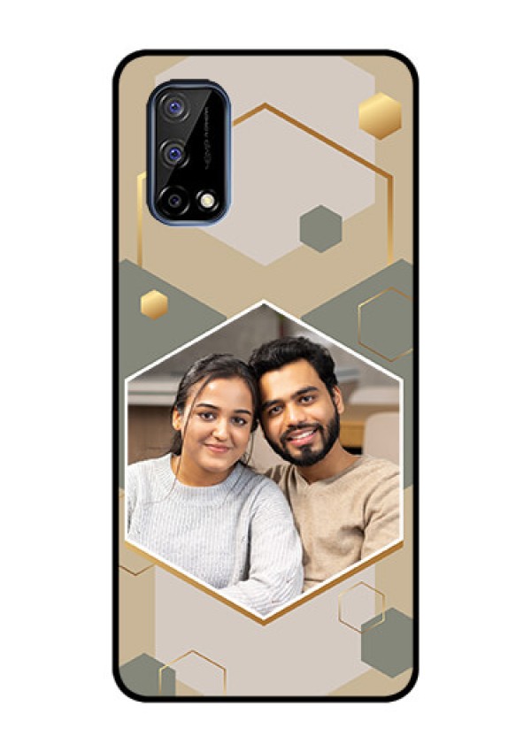 Narzo 30 Pro 5G Photo Printing on Glass Case - Stylish Hexagon Pattern Design