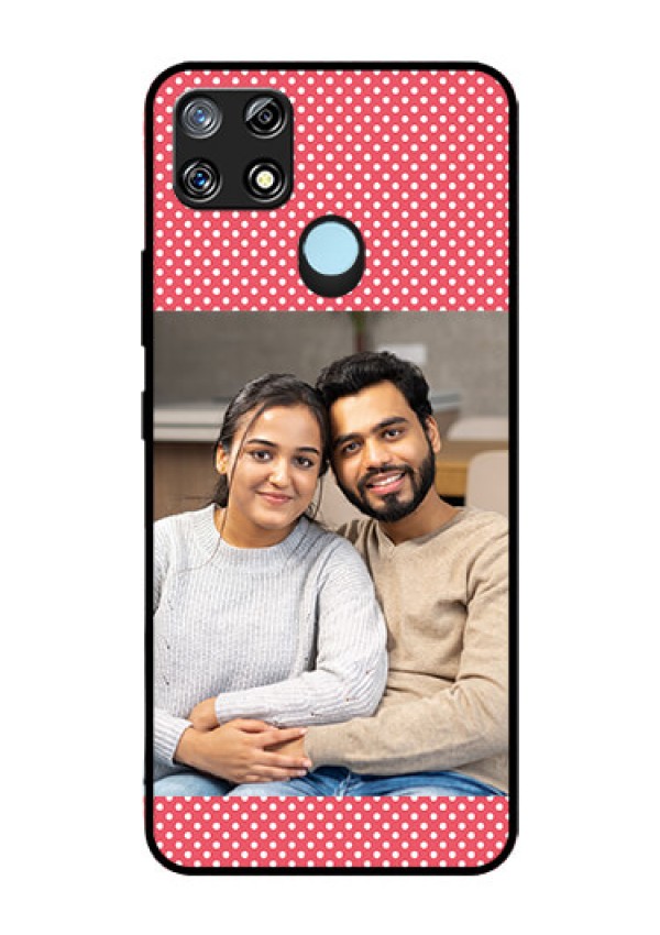 Narzo 30A Custom Glass Phone Case  - White Dotted Design
