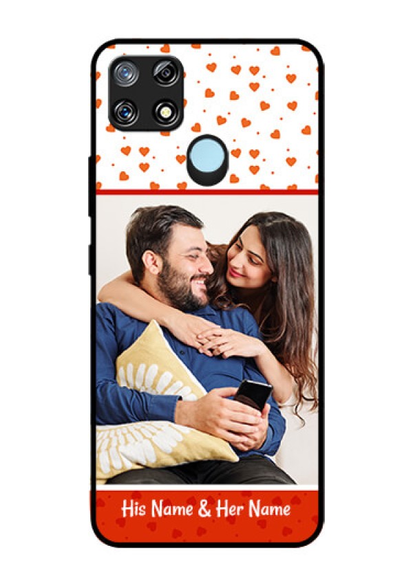 Narzo 30A Custom Glass Phone Case  - Orange Love Symbol Design