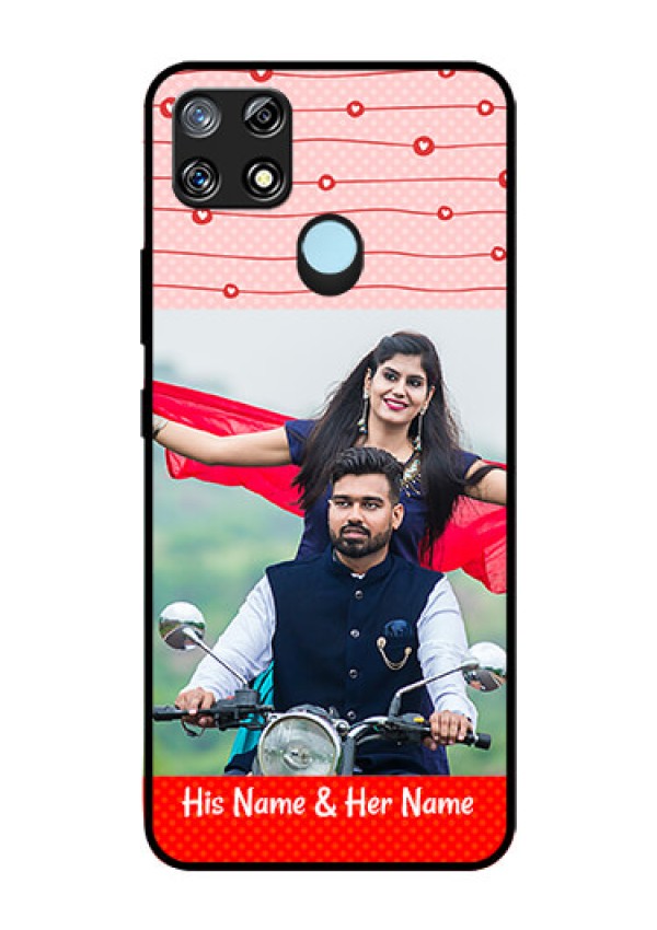 Narzo 30A Personalized Glass Phone Case  - Red Pattern Case Design