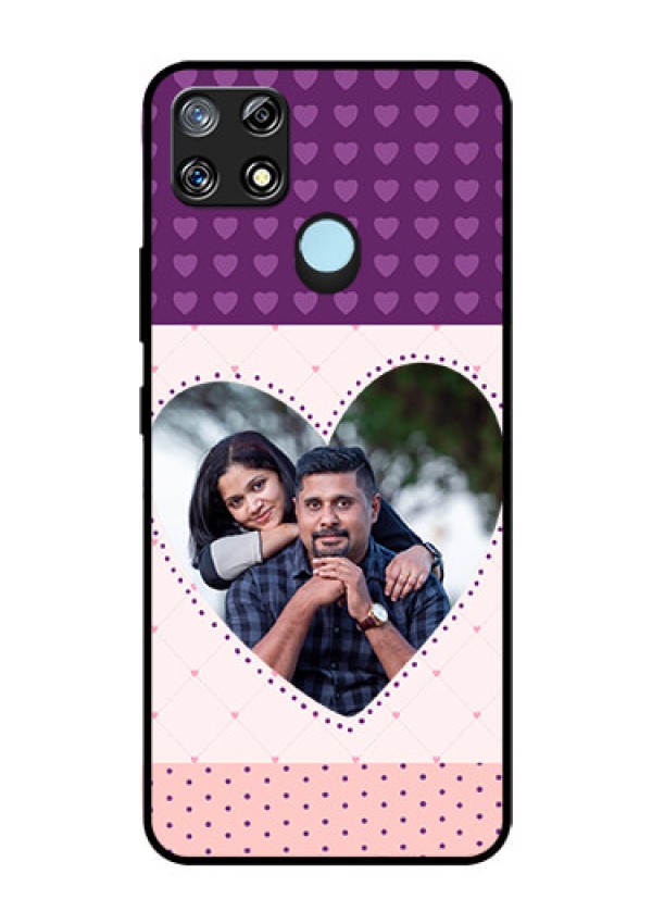 Narzo 30A Custom Glass Phone Case  - Violet Love Dots Design