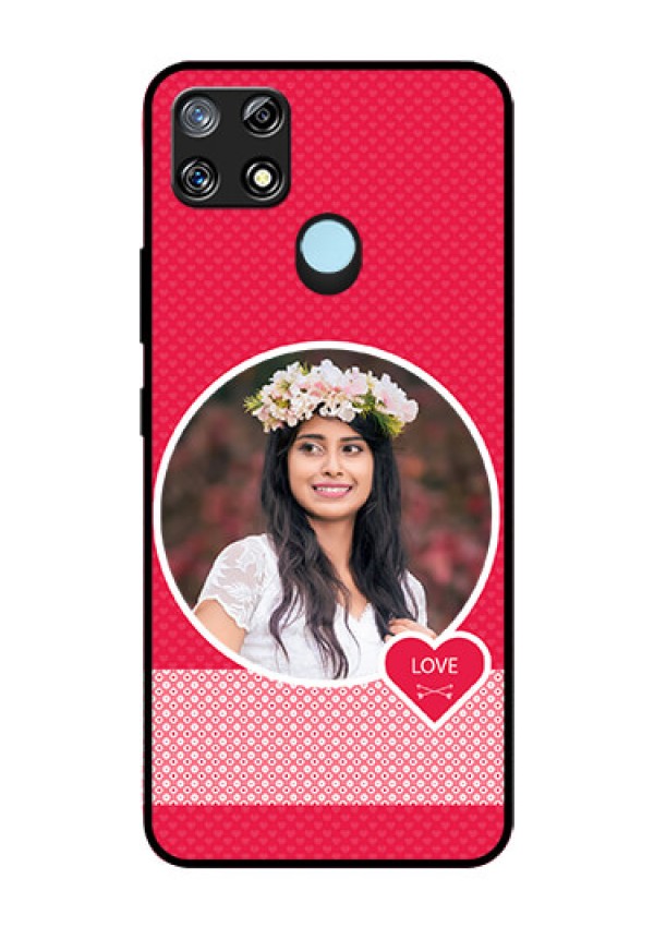 Narzo 30A Personalised Glass Phone Case  - Pink Pattern Design