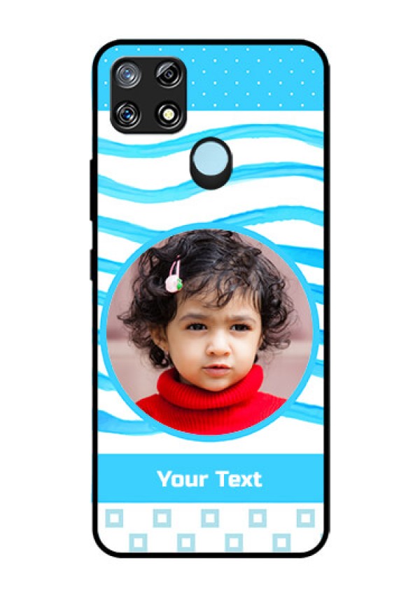 Narzo 30A Custom Glass Phone Case  - Simple Blue Case Design