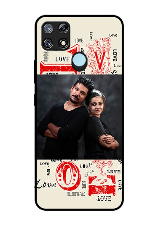 Narzo 30A Photo Printing on Glass Case  - Trendy Love Design Case