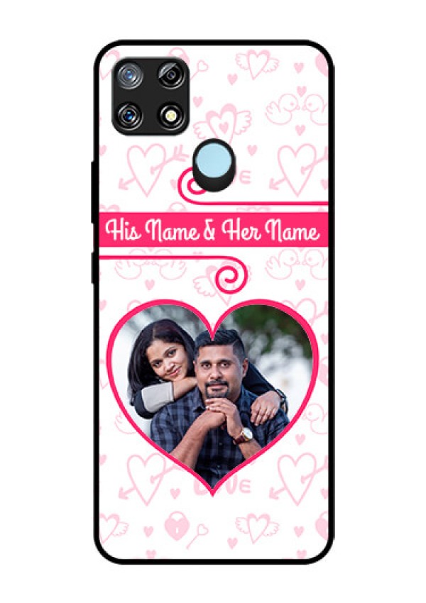 Narzo 30A Personalized Glass Phone Case  - Heart Shape Love Design