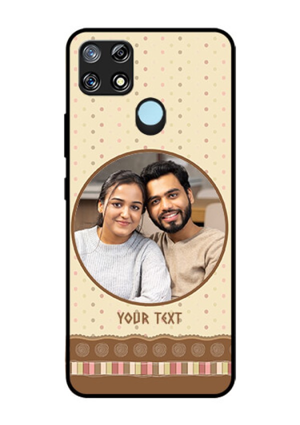 Narzo 30A Custom Glass Mobile Case  - Brown Dotted Mobile Case Design