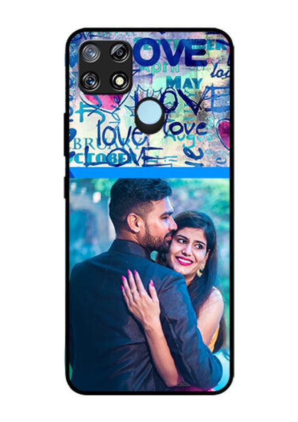 Narzo 30A Custom Glass Mobile Case  - Colorful Love Design