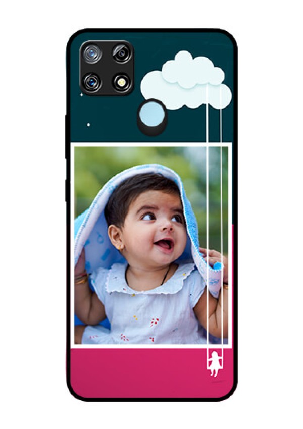 Narzo 30A Custom Glass Phone Case  - Cute Girl with Cloud Design