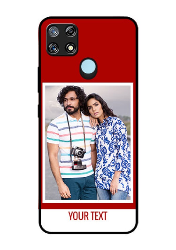Narzo 30A Personalized Glass Phone Case  - Simple Red Color Design