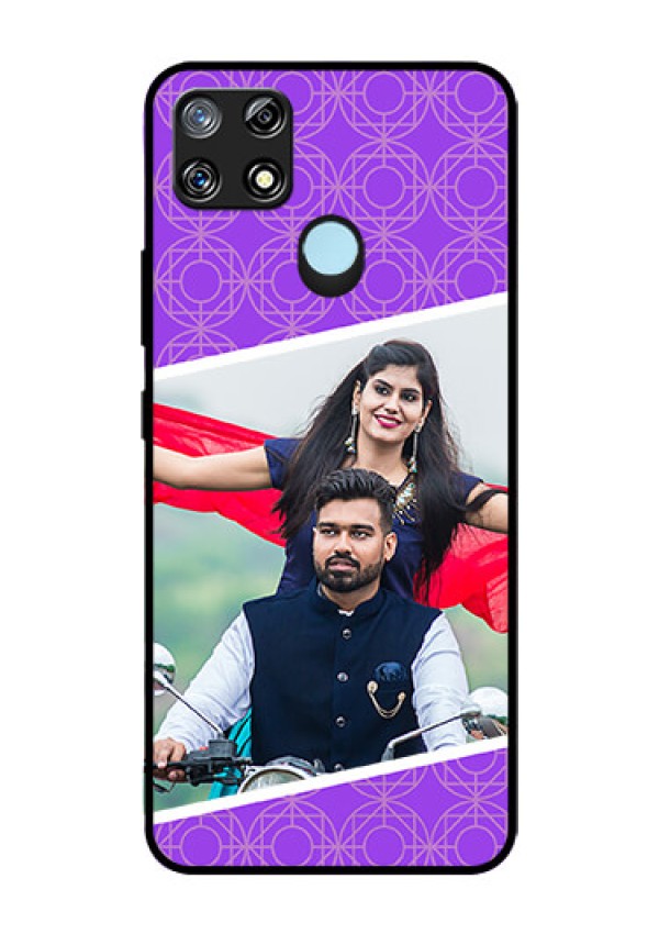 Narzo 30A Custom Glass Phone Case  - Violet Pattern Design
