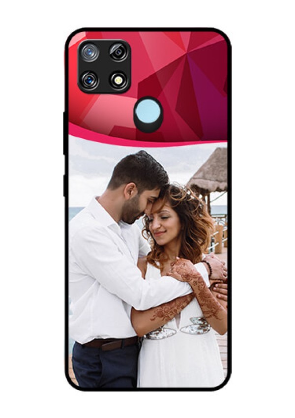 Narzo 30A Custom Glass Mobile Case  - Red Abstract Design