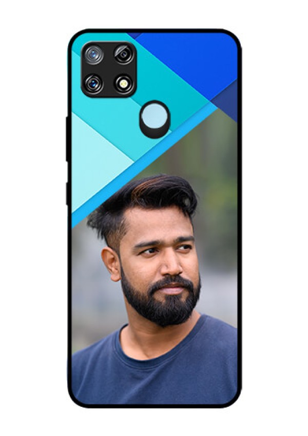 Narzo 30A Custom Glass Phone Case  - Blue Pattern Design