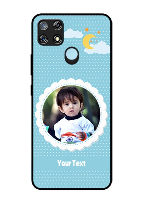 Narzo 30A Personalised Glass Phone Case  - Violet Pattern Design
