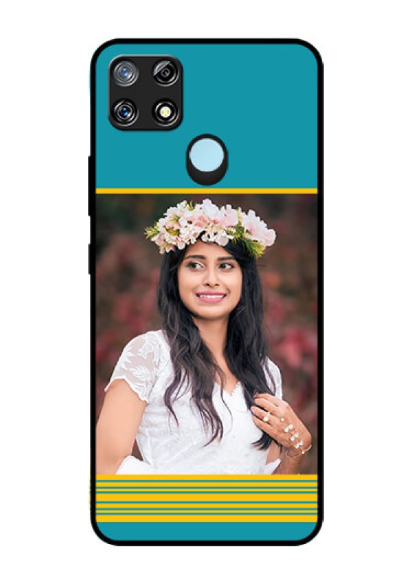 Narzo 30A Custom Glass Phone Case  - Yellow & Blue Design 