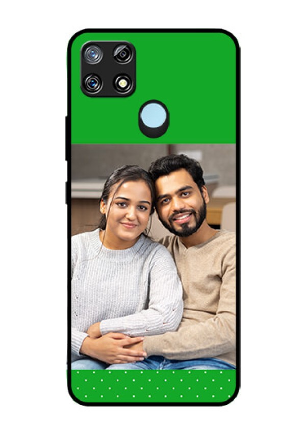 Narzo 30A Personalized Glass Phone Case  - Green Pattern Design