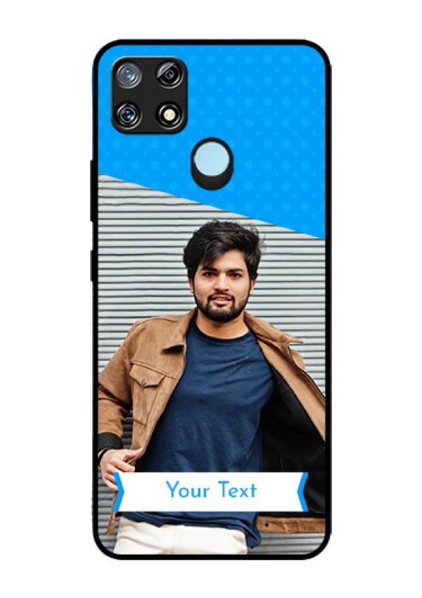 Narzo 30A Photo Printing on Glass Case  - Simple Blue Color Design