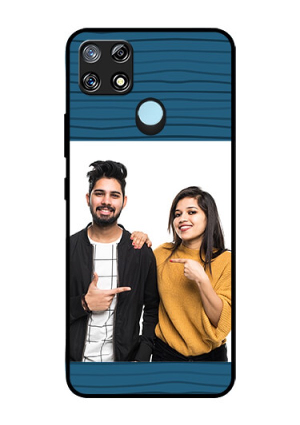 Narzo 30A Custom Glass Phone Case  - Blue Pattern Cover Design