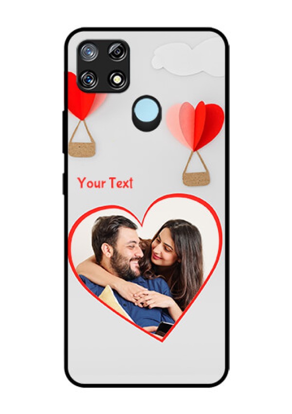 Narzo 30A Custom Glass Mobile Case  - Parachute Love Design