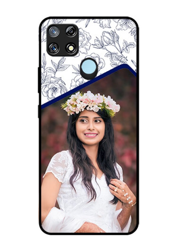 Narzo 30A Personalized Glass Phone Case  - Premium Floral Design