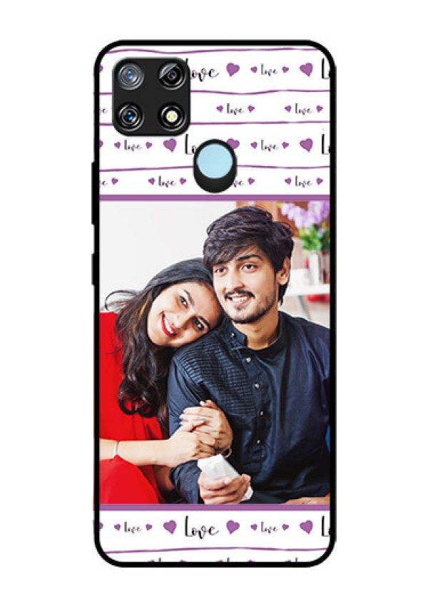 Narzo 30A Custom Glass Mobile Case  - Couples Heart Design