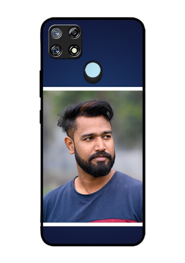 Narzo 30A Personalized Glass Phone Case  - Simple Royal Blue Design