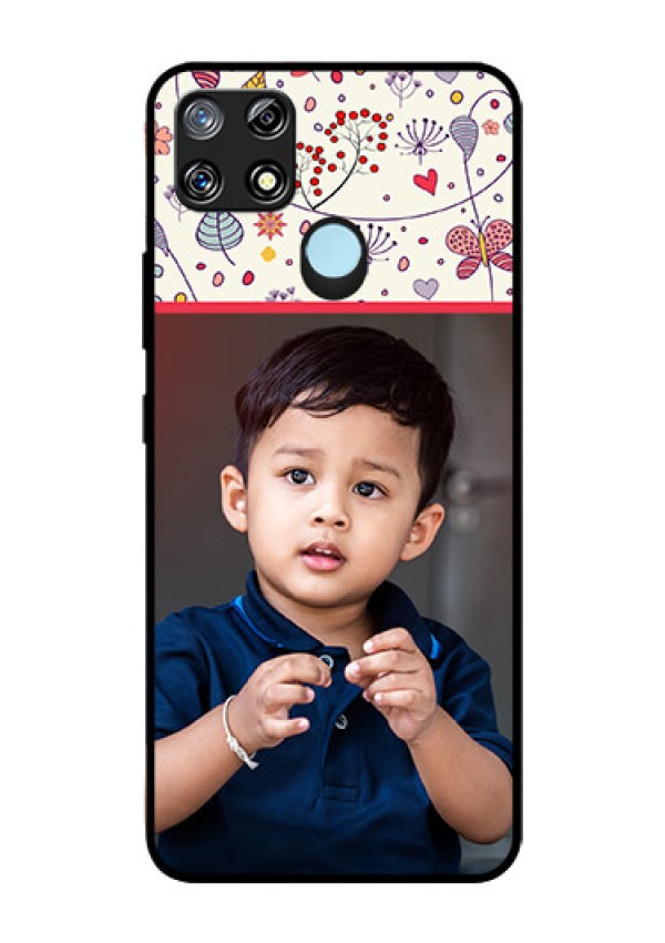 Narzo 30A Custom Glass Mobile Case  - Premium Floral Design