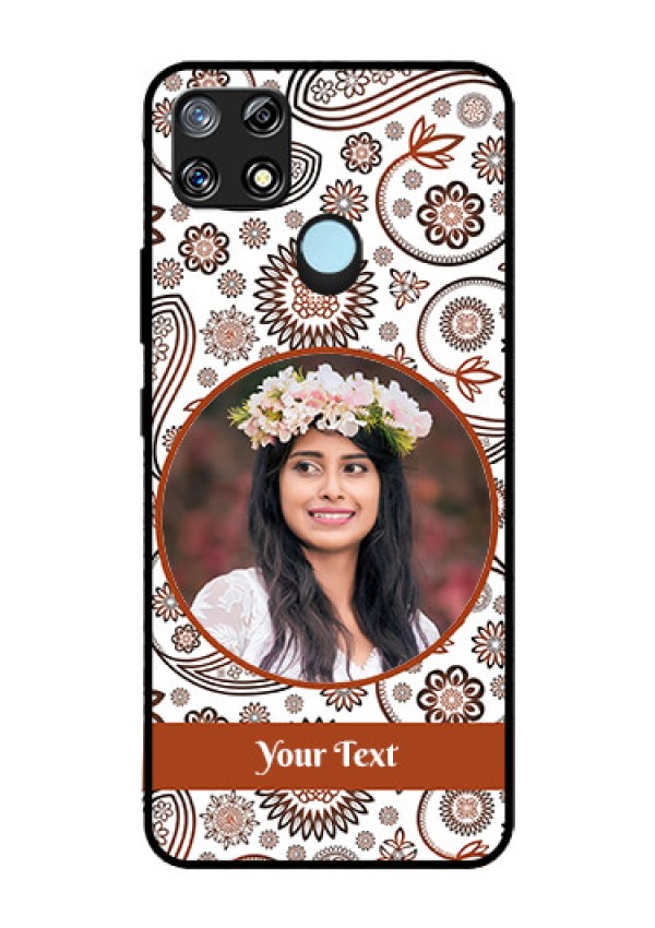 Narzo 30A Custom Glass Mobile Case  - Abstract Floral Design 
