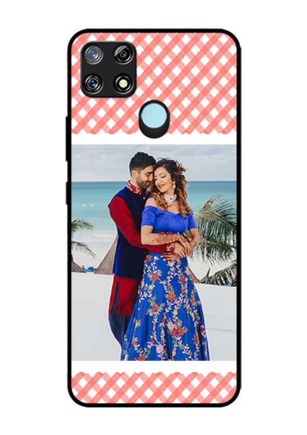 Narzo 30A Personalized Glass Phone Case  - Pink Pattern Design
