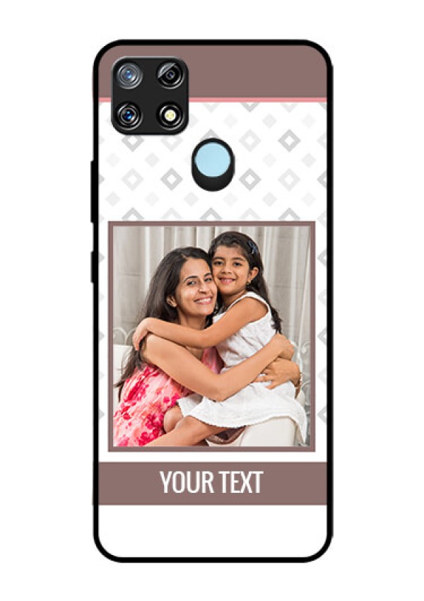 Narzo 30A Photo Printing on Glass Case  - Simple Diamond Design