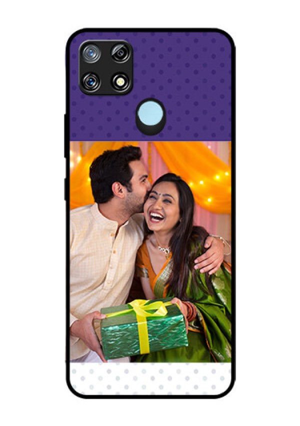 Narzo 30A Personalized Glass Phone Case  - Violet Pattern Design