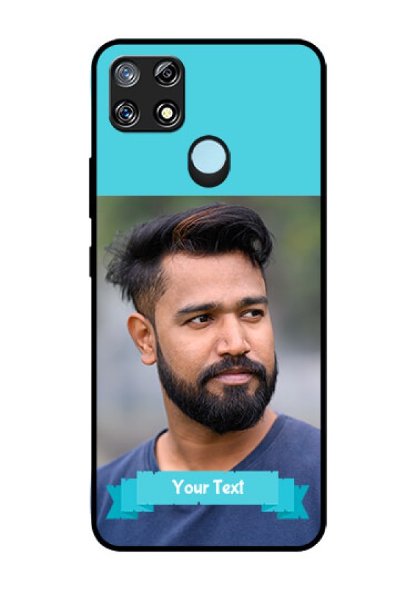 Narzo 30A Personalized Glass Phone Case  - Simple Blue Color Design
